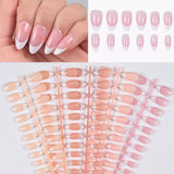 120/150pcs Matte White French Gel Nail Tips Medium Almond Nude Press On Nails 0.75-2.6cm Pink/Nude ABS Soft Gel Nail Flase Tips