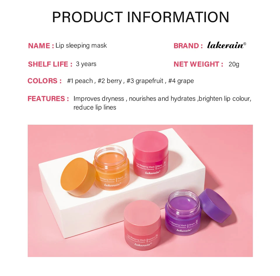 Hydrating Glowing Lip Balm Overnight Lip Mask Moisturizing Repair Cracked Lips Soften Fine Lines Mild Exfoliating Clear Dead Ski
