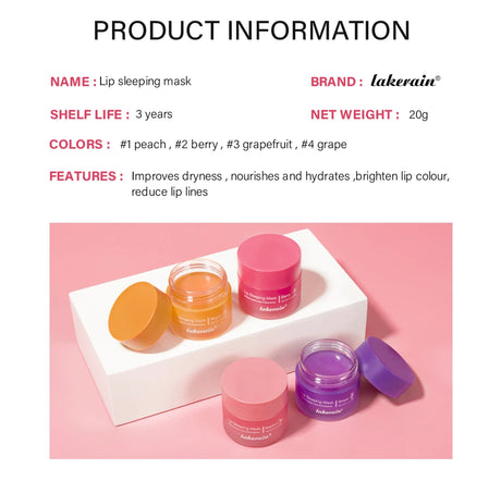 Hydrating Glowing Lip Balm Overnight Lip Mask Moisturizing Repair Cracked Lips Soften Fine Lines Mild Exfoliating Clear Dead Ski