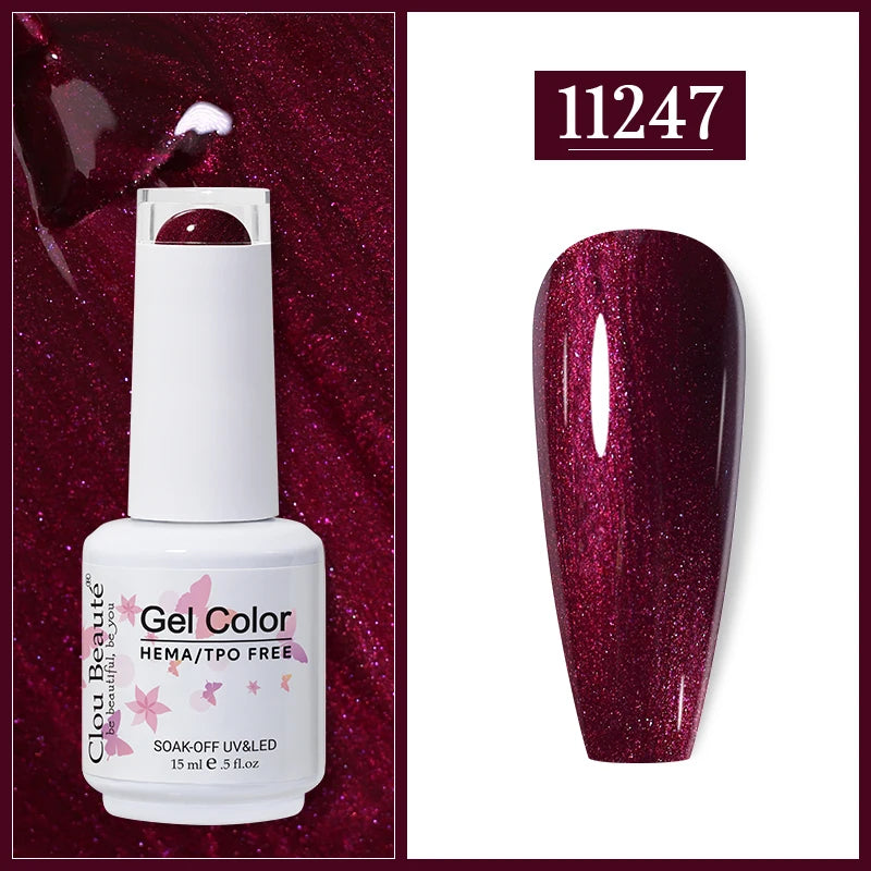 Clou Beaute Gel Nail Polish Neon Brown Royal Blue Red Green Pastal Nude Nail Art Varnishes Gel Lacquer HEMA/TPO FREE UV Gel Nail