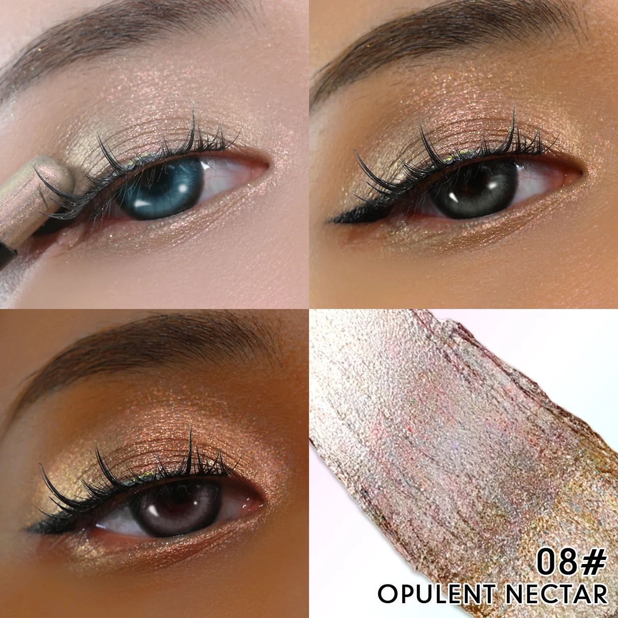 CHARMACY Multichrome Eyeshadow Pen Double Head Multichrome Eye Shadow Glitter for Eyes Waterproof Professional Maquillaje