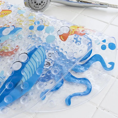 Soft Cartoon PVC Kids Anti Slip Bath Mat Non Skid Safety With Sucker Shower Mat Massage Bathtub Mats Pad