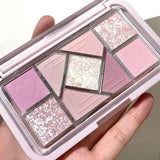 Nine-Color Eyeshadow Palette Blush Highlight Makeup Pearly Highgloss Shimmer Pink Brown Earth Color Fine Sequins Eye Shadow