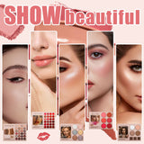 Eye Shadow Palette Five-page Flipbook Matte Pearlescent Lasting Non-smudge Multi-function Blush Contouring Highlighter Makeup