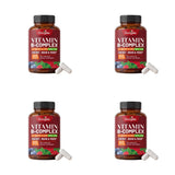 B Complex Vitamins Supplement with Biotin B12 Folate Blueberry Astragalus Herbal Blend for Daily Energy Wellness Support 60 Ct