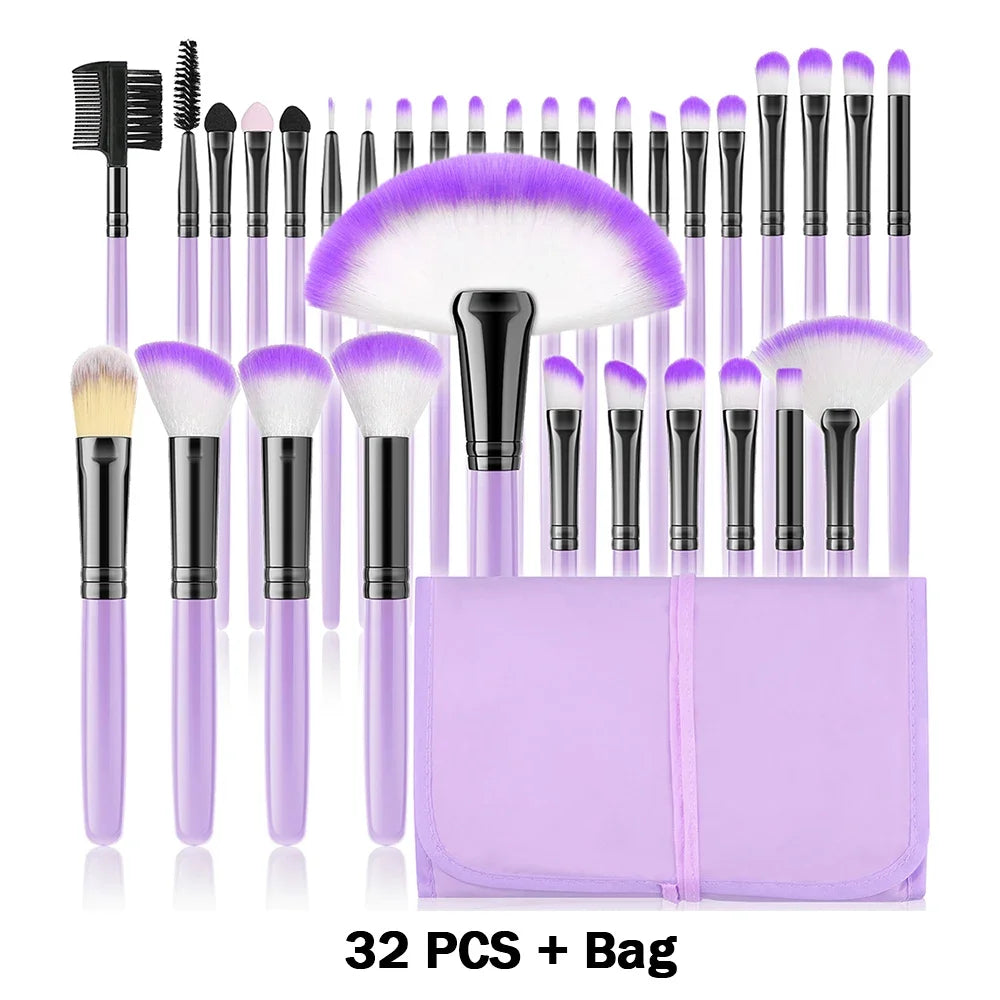 10-32PCS Makeup Brush Set Soft Fluffy Powder Foundation Contour Blush Concealer Eye Shadow Blending Makeup Kit Women Beauty Tool
