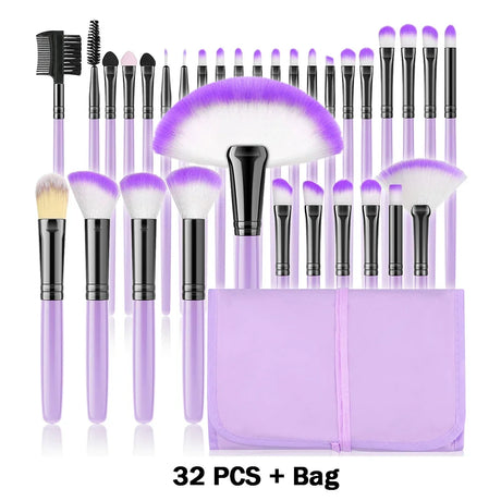 10-32PCS Makeup Brush Set Soft Fluffy Powder Foundation Contour Blush Concealer Eye Shadow Blending Makeup Kit Women Beauty Tool