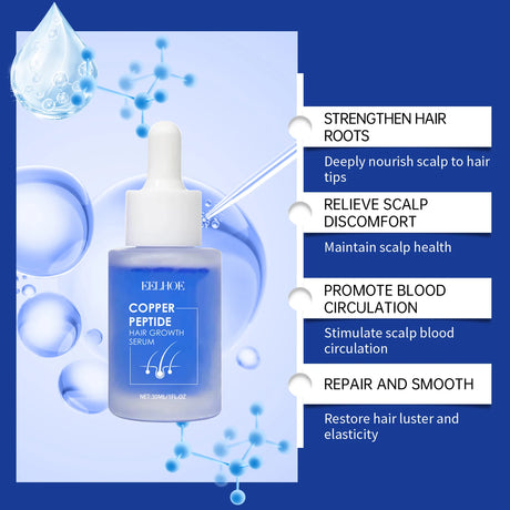 Copper Peptide Hair Density Serum Nourishing Scalp Strengthening Hair Follicles Anti Breakage Fuller Healthier Hair Lightweight & Fast Absorbing