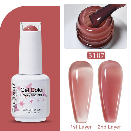 Clou Beaute Jelly Color UV Gel Manicure Summer Pink Nude Gel Nail Rainbow Nail Supplies For Professionals Semi-permanent Varnish