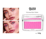 Matte Embossed Blush Palette High Pigmented Pink Coral Cheek Blush Powder With Professional Makeup Brush