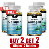 Marine Collagen Complex Capsules, Hydrolyzed Peptides for Skin Elasticity, Hair, Nails, Joint & & Bones Health, Glowing Beauty