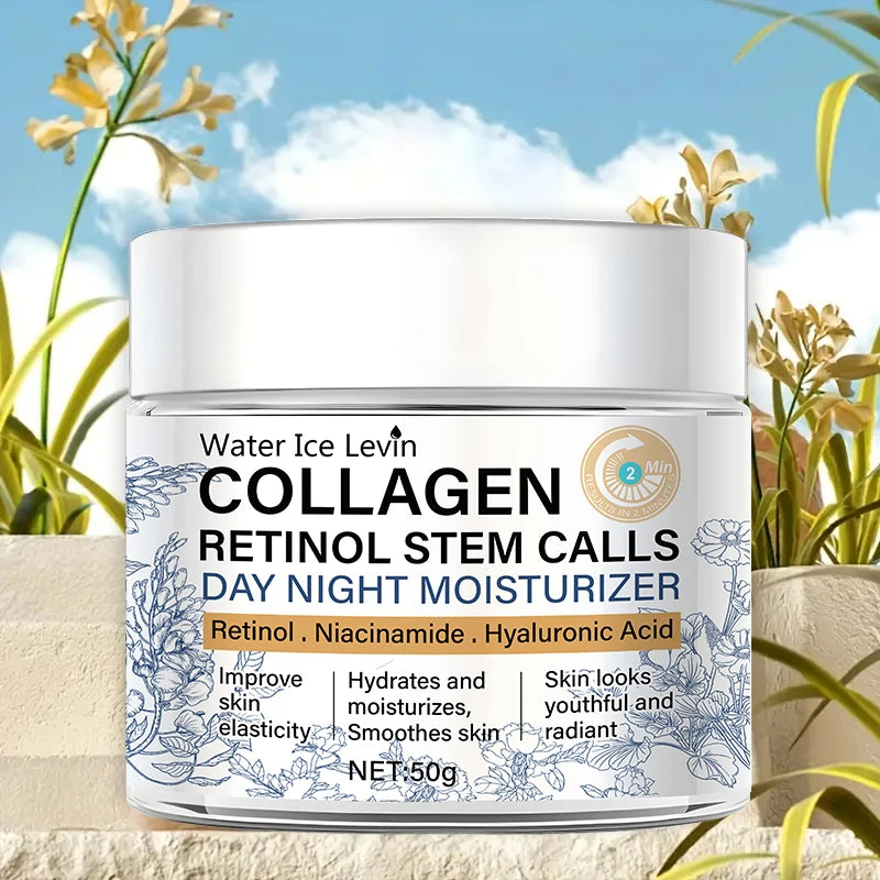 50g Collagen Retinol Stem Cell Day and Night Moisturizing Cream Retinol Niacinamide Hyaluronic Acid Improves Skin Elasticity Moisturizing and Nourishing