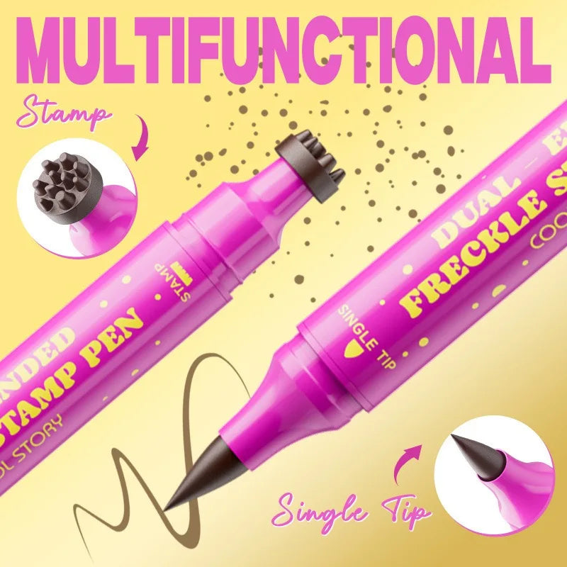 Double Eyeliner Freckles Pen All-in-One Natural Waterproof Lasting Seal Spot Pen Natural Simulation