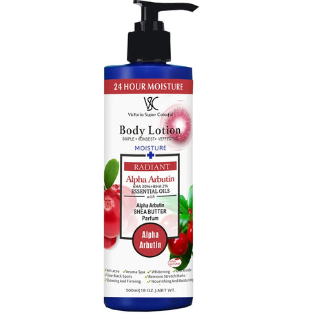 500ml Alpha Arbutin 30% AHA+2% BHA Whitening Body Lotion Glow Skin Brightening Moisturizer Hydrating Smoothing Body Cream