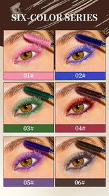 QIBEST 4D Silk Fiber Eyelash Mascara Waterproof Colorful Mascara For Eyelash Extension Thick Lift Lengthening Lasting Makeup