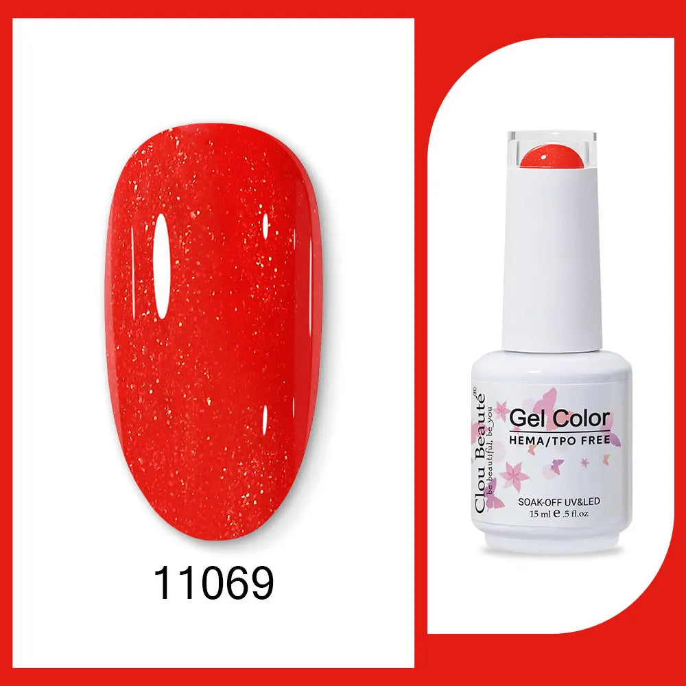 Clou Beaute Gel Color Hema TPO Free 15ml Gel Nail Varnish Soak Off UV Gel Polish Nail Art Manicure Lacquer Nail Art Jelly Gel