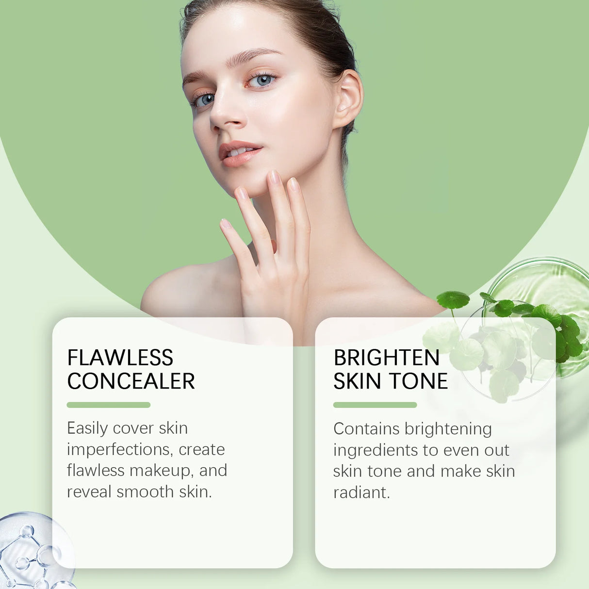 Centella Asiatica CC Cream Full Coverage Oil Control Brighten Skin Tone Long Lasting Cover Pores Moisturizing BB Cream Makeup