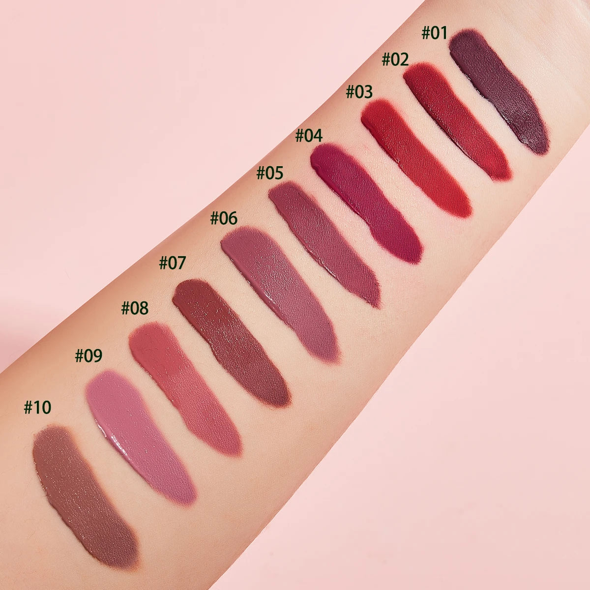 10 Color Mouth Red Lip Glaze Makeup Set, Exquisite, Practical, Portable Lipgloss Lipstick Set Valentine's Day gift