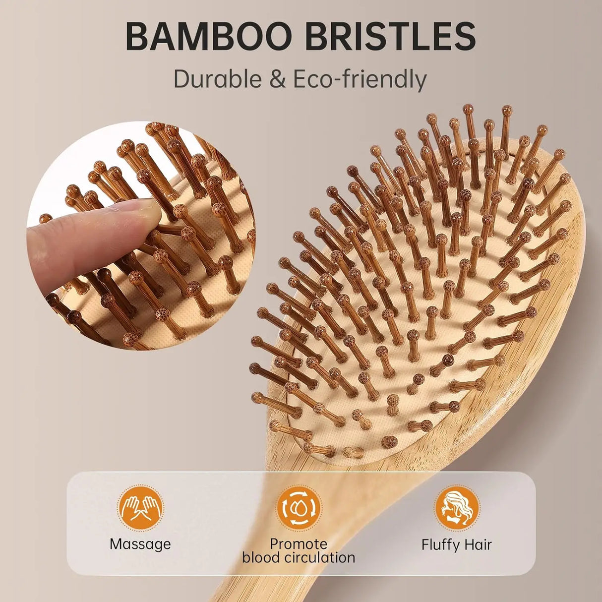 Wooden Hair Brush Improve Hair Growth Wood Hairbrush Prevent Hair Loss Comb Bamboo Comb Teeth Hairdressing Styling Hair Tools