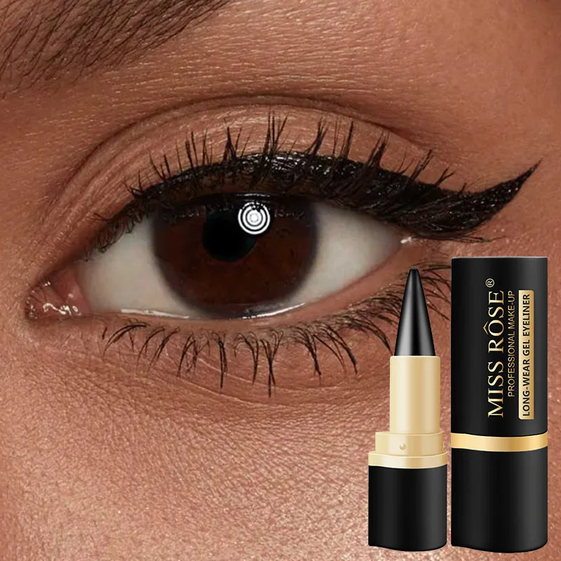 MissRose Waterproof Eyeliner Gel Matte - 24H Quick-drying Rich Pigment Single Head Gel Pencil Smudge-proof Long-lasting Black