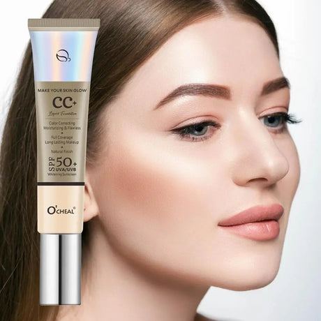 CC Cream Concealer Color Correcting Cream SPF 50 Sunscreen Full Coverage Foundation Lightweight Foundation Moisturizing