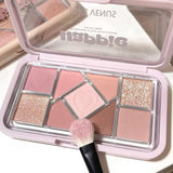 Mint diffuse pink blue small pink frame nine-color eyeshadow palette low saturation clear mint green pearl matte gentle pure des