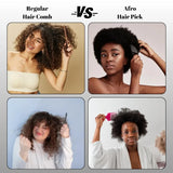 5Pcs Hair Styling Tool Set with Spray Bottle, Afro Pick Comb, Edge Brush, Tail Comb for Curly & Natural Hair