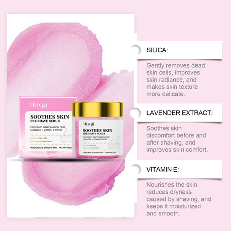 Pre-Shave & Exfoliating Body Scrub Remove Dead Skin Smoothing Moisturizing Gentle Cleansing Pre-Shave Care Smooths Skin Texture