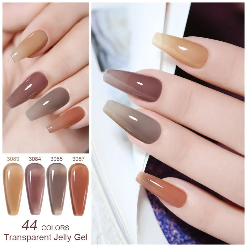 Clou Beaute Translucent Jelly Nude Pink Nail Gel Polish 15ml Vernis Semi Permanent Gel Colorful Varnish Nail Art Manicure Gel
