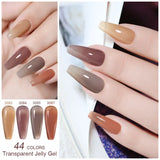 Clou Beaute Translucent Jelly Nude Pink Nail Gel Polish 15ml Vernis Semi Permanent Gel Colorful Varnish Nail Art Manicure Gel