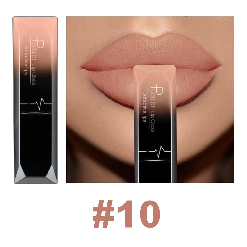 Pudaier 21 Color Lip Gloss Waterproof Matte Liquid Lipstick Moisturizing Lip Gloss Lip Makeup Beauty Cosmetics