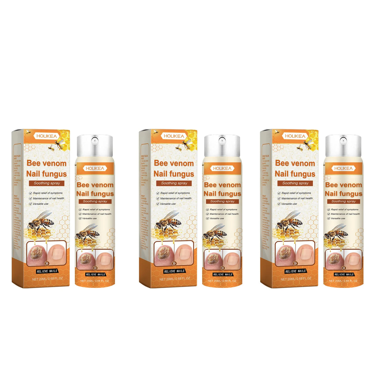 Bee Venom Nail Fungus Repair Spray Gray Nail Treatment Onychomycosis Paronychia Removal Relieve Foot Odor Hand Foot Nail Care