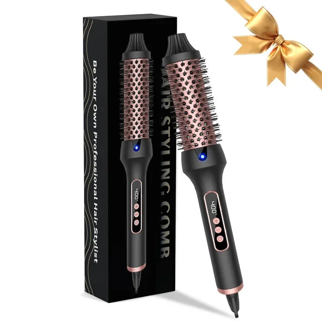 3 in1 Thermal Brush Ionic Heated Round Brush Ionic Hair Curler/Straightener with Anti-Scald Hair Curling Iron Hair Styling Tools