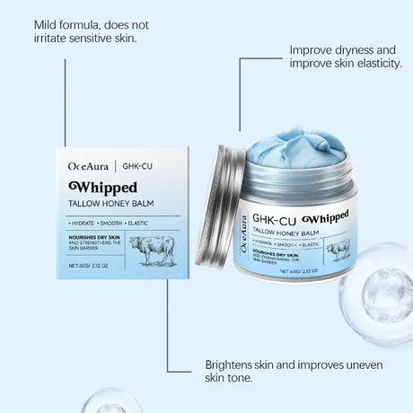 Copper Peptides PDRN GHK-Cu Beef Tallow for Skin Blue Balm Manuka Honey Face and Body Moisturizer Mature Dry & Sensitive Skin