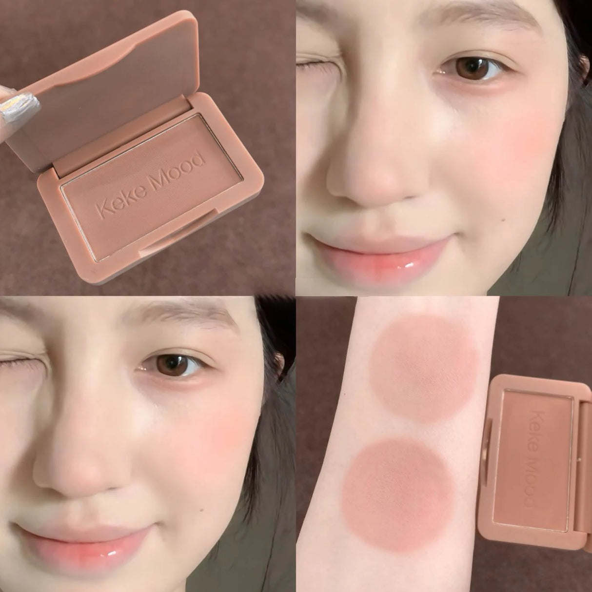 Monochrome Matte Blusher Palette Soft Silky Cheek Natural Facial Blush Rouge Plate Lasting Nude Low Saturation Powder Blush Disk