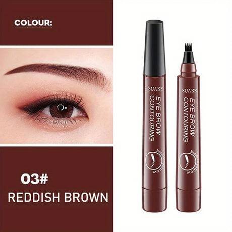 Four-Pronged Eyebrow Pencil, Four-End, Long-Lasting, Non-Smudged, Water-Resistant, Anti-Smudged Eyebrow Pencil