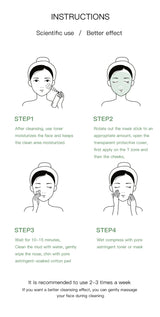 Face Clean Mask Green Tea Cleansing Stick Mask Shrink Pores Deep Blackhead Remover Facial Cleansing Moisturizing Mask 40g