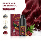 Fast-acting Hair Dye Shampoo Deep Wine Red 3 In 1 Natural Herbal Plant Extract Instant Coloring Shampoo For Gray White Hair Coverage Nourish Scalp