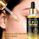 SEYHZE 8in1 Hydrating Facial Serum & Tightening Cream Set 2pcs Skincare Kit with Niacinamide Collagen Ceramides Aloe + Snow Aloe
