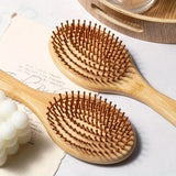 Wooden Hair Brush Improve Hair Growth Wood Hairbrush Prevent Hair Loss Comb Bamboo Comb Teeth Hairdressing Styling Hair Tools