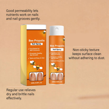 Bee Venom Nail Soothing Spray Nail Repair Treatment for Damaged&Discolored Toenail Moisturizing Nourishing Care for Brittle Nail