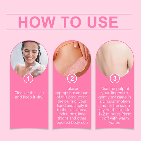 Bikini Area Exfoliator with 10% AHA+BHA & Turmeric For Bikini Underarm Area,Skin Moisturizing, Smoothing Exfoliating Body Scrub