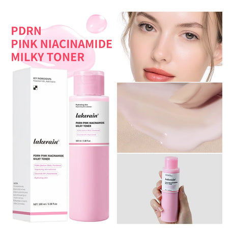 PDRN Pink Niacinamide Milky Toner for Hydrating Moisturizing Soothing Ceramide Glass Glow Skin Milky Toner Korean Skincare