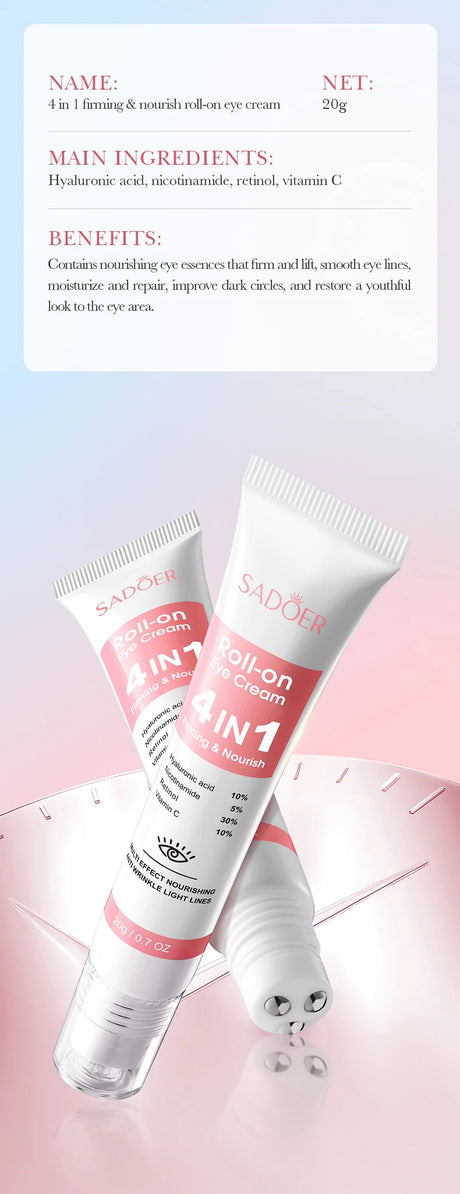 Instant Eye Bag Remove Cream Retinol Anti-Wrinkle Firming Skin Fade Fine Lines Anti Dark Circle Puffiness Brighten Eye SkinCare