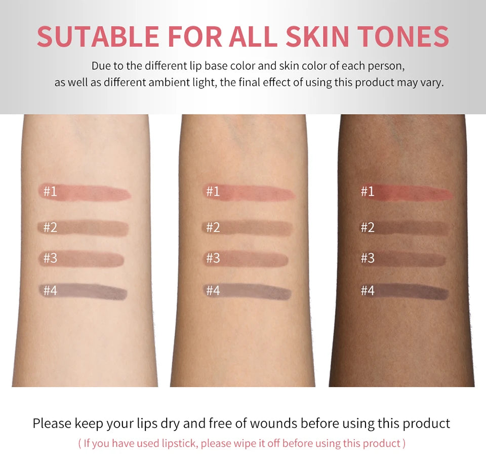 Lip Liner With Peel Off Lip Stain Tattoo Long Lasting Waterproof Transfer Proof Smudge Proof Matte Finish Lip Cosmetic Pencil