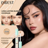 QIBEST 3D Full Coverage Concealer Long Lasting Liquid Concealer For Dark Circles Natural Finish Seamless Blend Under Eye Makeup