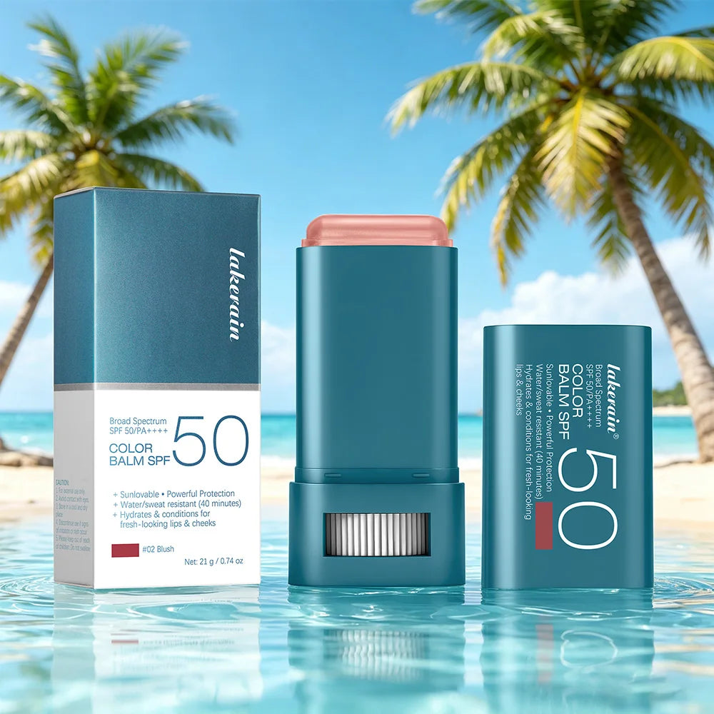 Lip & Cheek Color Balm SPF 50 Mineral Broad Spectrum Sun Protection Water Sweat Resistant Hydrating Long Lasting Buildable Blush