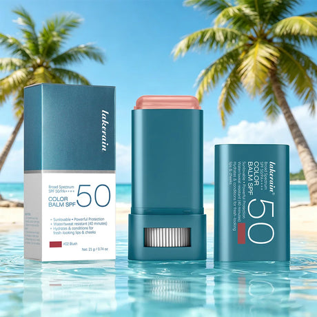 Lip & Cheek Color Balm SPF 50 Mineral Broad Spectrum Sun Protection Water Sweat Resistant Hydrating Long Lasting Buildable Blush