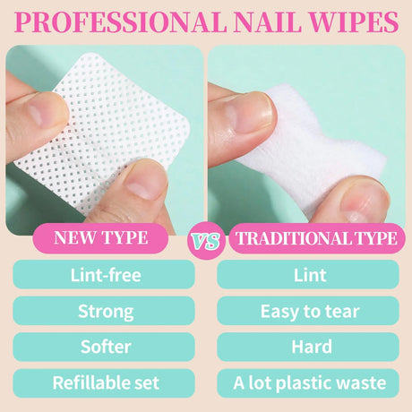 LINMANDA 200Pcs Lint Free Nail Cleaning Wipes Nail Cleaning Pads Gel Nail Cleaning Wipes Suitable for Home or Nail Salon Use