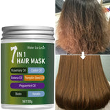 7-in-1 Hair Mask with Biotin & Keratin - Plant Oils Complex for Hydration & Shine - Frizz Control & Scalp Care
